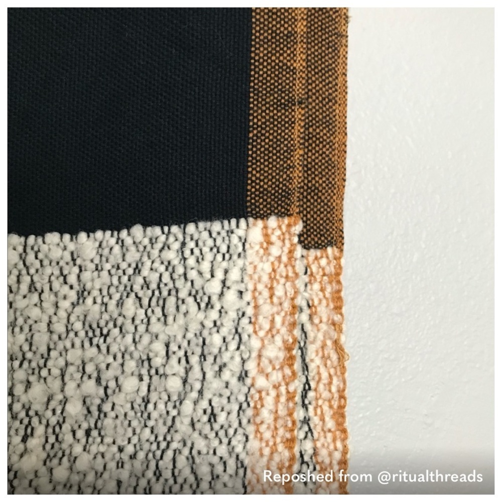 Anthropologie Handwoven Lenna Throw Blanket Black Cream - Picture 6 of 8